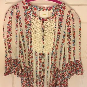 Anthropologie Maeve boho 3/4 blouse